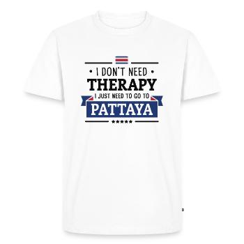 PATTAYA THERAPY THAÏLANDE CADEAU DE VOYAGE ASIE - T-shirt Premium bio Homme - blanc - Devant - Nico (187cm)