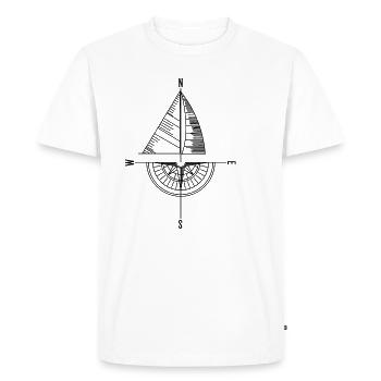 Sailboat Compass Sailor Gift - Men's Premium Organic T-Shirt - white - Front - Nico (187cm)