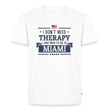 MIAMI THERAPY UNITED STATES USA VOYAGE CADEAU - T-shirt Premium bio Homme - blanc - Devant - Nico (187cm)