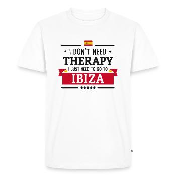 IBIZA THERAPY ESPAGNE FÊTE COOL CADEAU - T-shirt Premium bio Homme - blanc - Devant - Nico (187cm)