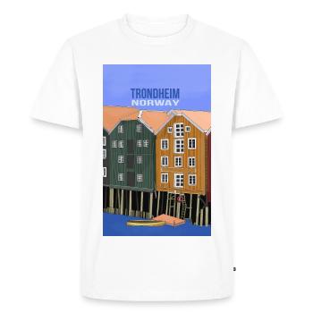 Trondheim Norvège - T-shirt Premium bio Homme - blanc - Devant - Nico (187cm)