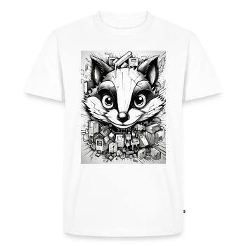 [] Magie joyeuse du raton laveur - T-shirt Premium bio Homme - blanc - Devant - Nico (187cm)