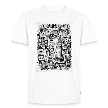 [] Symbiose contrastée : l’art en noir et blanc - T-shirt Premium bio Homme - blanc - Devant - Nico (187cm)