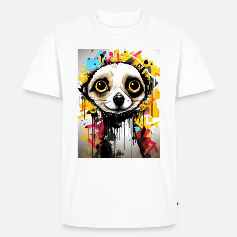 [MB] Erdmännchen-Buntes Abenteuer - Männer Premium Bio T-Shirt - Weiß