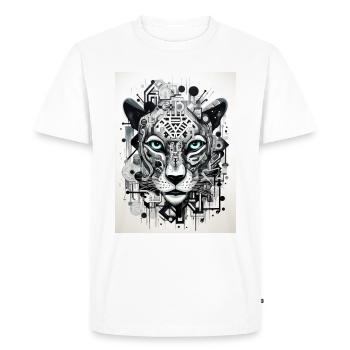 [] Robot tigre géométrique - T-shirt Premium bio Homme - blanc - Devant - Nico (187cm)