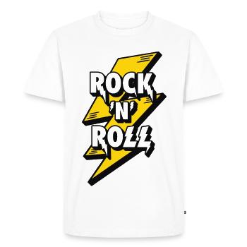 Electrifying Rock and Roll Lightning Design - Men's Premium Organic T-Shirt - white - Front - Nico (187cm)