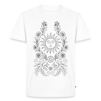 Coloriage du solstice d’été - Soleil bricolage pour Litha - T-shirt Premium bio Homme - blanc - Devant - Nico (187cm)