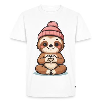 Amour de paresseux douillet - T-shirt Premium bio Homme - blanc - Devant - Nico (187cm)