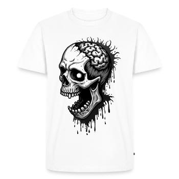 Crâne de zombie - T-shirt Premium bio Homme - blanc - Devant - Nico (187cm)