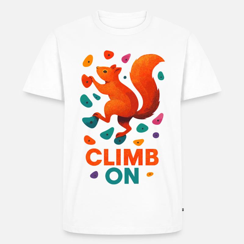 Bouldern Eichhörnchen Klettern Motivation Geschenk - Männer Premium Bio T-Shirt - Weiß