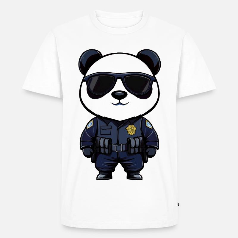 Polizei Pandas - Männer Premium Bio T-Shirt - Weiß