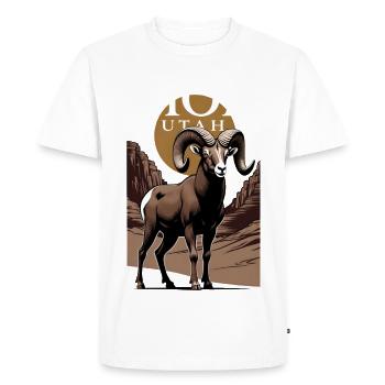 Coucher de soleil Zion Utah - T-shirt Premium bio Homme - blanc - Devant - Nico (187cm)