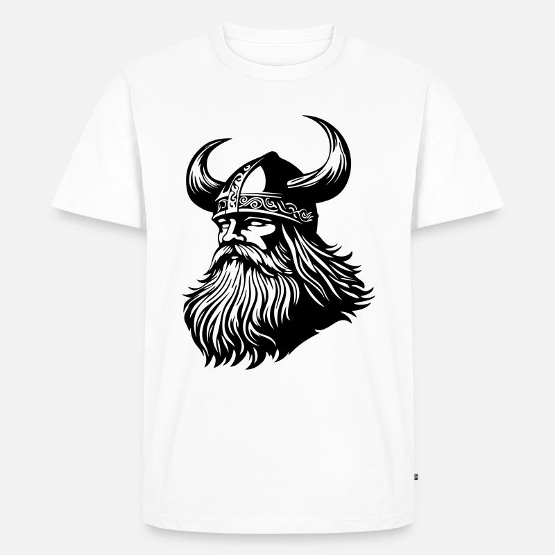 Wikinger Krieger Odin - Männer Premium Bio T-Shirt - Weiß