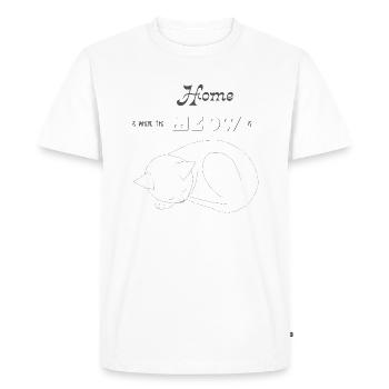 Home is where the meow is (little ball of fur) - Men's Premium Organic T-Shirt - white - Front - Nico (187cm)