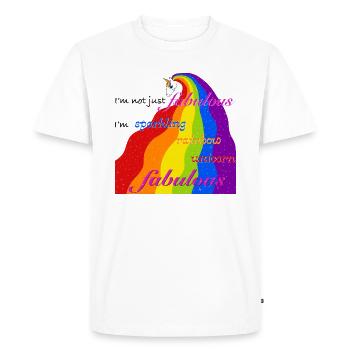Sparkling rainbow unicorn fabulous - Men's Premium Organic T-Shirt - white - Front - Nico (187cm)