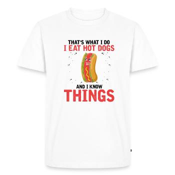 Hot Dog Love et Scientist Sausage Hot dog - T-shirt Premium bio Homme - blanc - Devant - Nico (187cm)