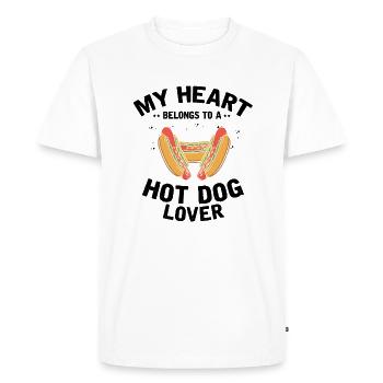 Mon cœur appartient au cadeau hot-dog lover - T-shirt Premium bio Homme - blanc - Devant - Nico (187cm)