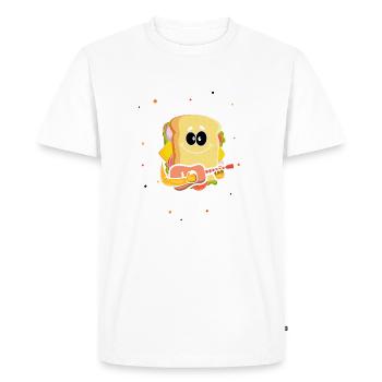 Guitariste Guitare Sandwich Musicien Guitare Essen - T-shirt Premium bio Homme - blanc - Devant - Nico (187cm)