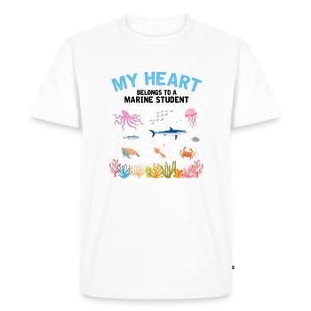 Le cœur appartient au scientifique marin Biologiste marin - T-shirt Premium bio Homme - blanc - Devant - Nico (187cm)