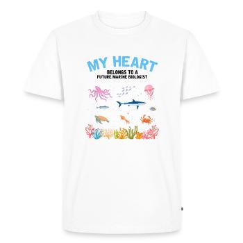 Le cœur appartient au biologiste marin Biologie marine mer - T-shirt Premium bio Homme - blanc - Devant - Nico (187cm)