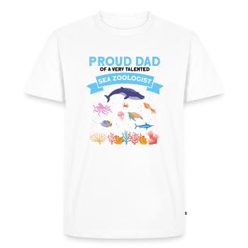 Fier papa Zooologiste de l’océan Zooologie Mer - T-shirt Premium bio Homme - blanc - Devant - Nico (187cm)