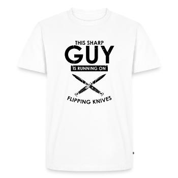 Knife Collector Designs Messerfan Knife Maker - Men's Premium Organic T-Shirt - white - Front - Nico (187cm)