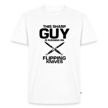 Knife Collector Designs Messerfan Knife Maker - Men's Premium Organic T-Shirt - white - Front - Nico (187cm)