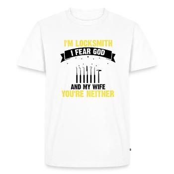 Lockpicking Expert Unlocking Service Lock Papa - Men's Premium Organic T-Shirt - white - Front - Nico (187cm)