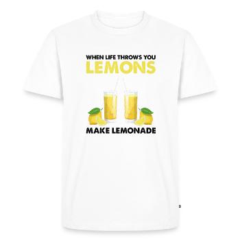 Limonade Limonade Limonade Limonade Stand Design - T-shirt Premium bio Homme - blanc - Devant - Nico (187cm)