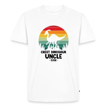 Crest Dinosaur Uncle pour Parasaurolophus - T-shirt Premium bio Homme - blanc - Devant - Nico (187cm)