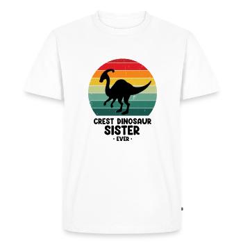 Paleontology Teacher and Parasaurolophus Motif - Men's Premium Organic T-Shirt - white - Front - Nico (187cm)