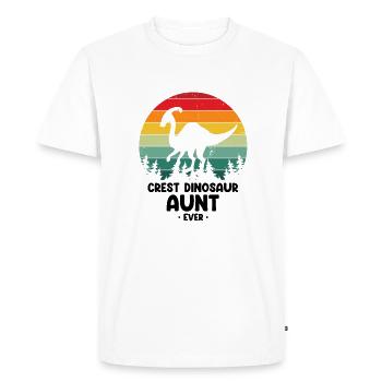 Tante de dinosaure crest pour Parasaurolophus - T-shirt Premium bio Homme - blanc - Devant - Nico (187cm)
