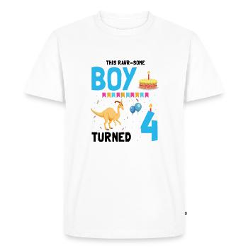 Parasaurolophus Kids for Dinosaur Birthday - Men's Premium Organic T-Shirt - white - Front - Nico (187cm)