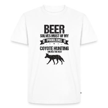 Conception de coyote pour les réacteurs de coyote - T-shirt Premium bio Homme - blanc - Devant - Nico (187cm)