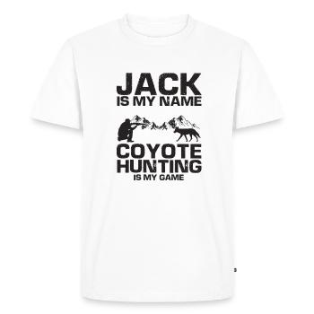 Conception de coyote pour les réacteurs de coyote - T-shirt Premium bio Homme - blanc - Devant - Nico (187cm)