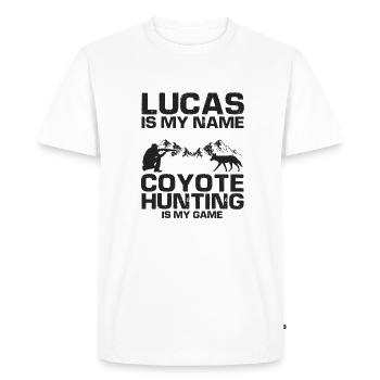 Conception de coyote pour les réacteurs de coyote - T-shirt Premium bio Homme - blanc - Devant - Nico (187cm)