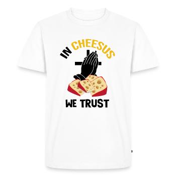 Amateurs de Gouda pour Gouda fumé - T-shirt Premium bio Homme - blanc - Devant - Nico (187cm)