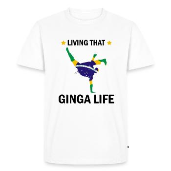 Dicton de danse afro-brésilienne pour la Capoeira - T-shirt Premium bio Homme - blanc - Devant - Nico (187cm)