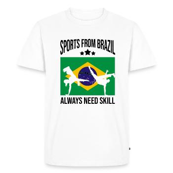 Instruments de capoeira pour la danse brésilienne - T-shirt Premium bio Homme - blanc - Devant - Nico (187cm)