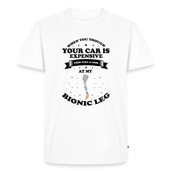 Artificial limb design for leg prosthesis - Men's Premium Organic T-Shirt - white - Front - Nico (187cm)