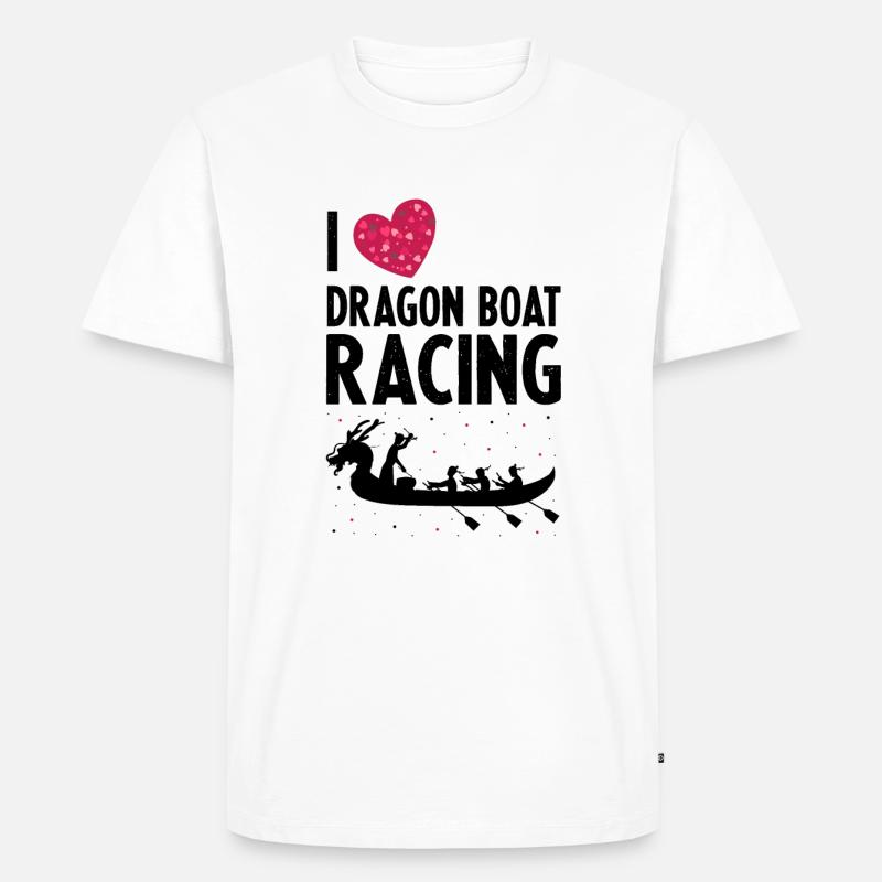 Drachenboot und Drachenboot Crew - Männer Premium Bio T-Shirt - Weiß
