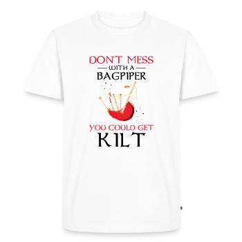 Bagpipe Design for Scotland Pride and Bagpipes - Men's Premium Organic T-Shirt - white - Front - Nico (187cm)