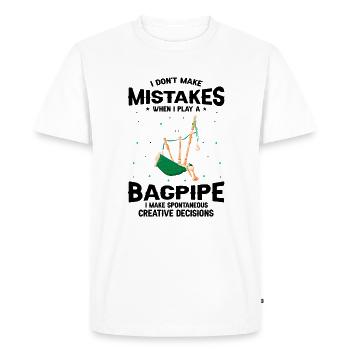 Bagpipes for pipers and Scots - Men's Premium Organic T-Shirt - white - Front - Nico (187cm)