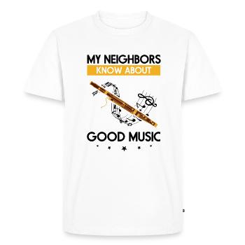 Instrument à vent et basson Instrument à vent - T-shirt Premium bio Homme - blanc - Devant - Nico (187cm)