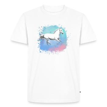 Moule, cheval, cheval blanc, graffiti, peinture - T-shirt Premium bio Homme - blanc - Devant - Nico (187cm)