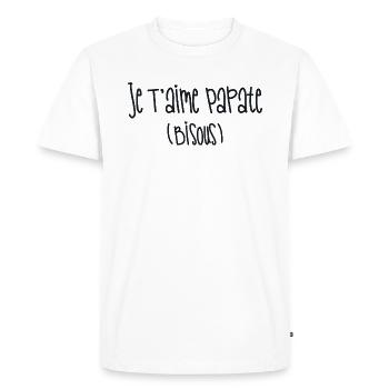 Je T'Aime Papate (Bisous) - T-shirt Premium bio Homme - blanc - Devant - Nico (187cm)