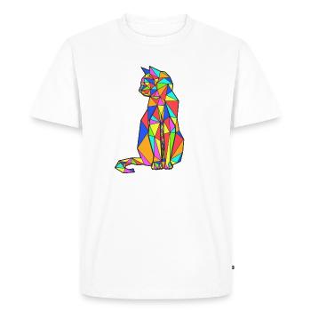 ORIGAMI CHAT MULTICOLORE - T-shirt Premium bio Homme - blanc - Devant - Nico (187cm)