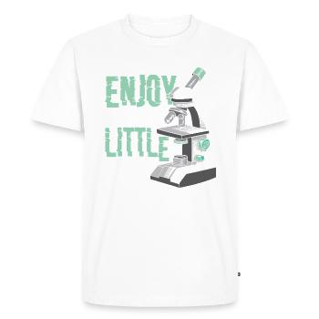 Enjoy the Little Things Funny Microbiology - Men's Premium Organic T-Shirt - white - Front - Nico (187cm)