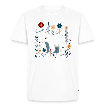 Ours polaire floral - T-shirt Premium bio Homme - blanc - Devant - Nico (187cm)