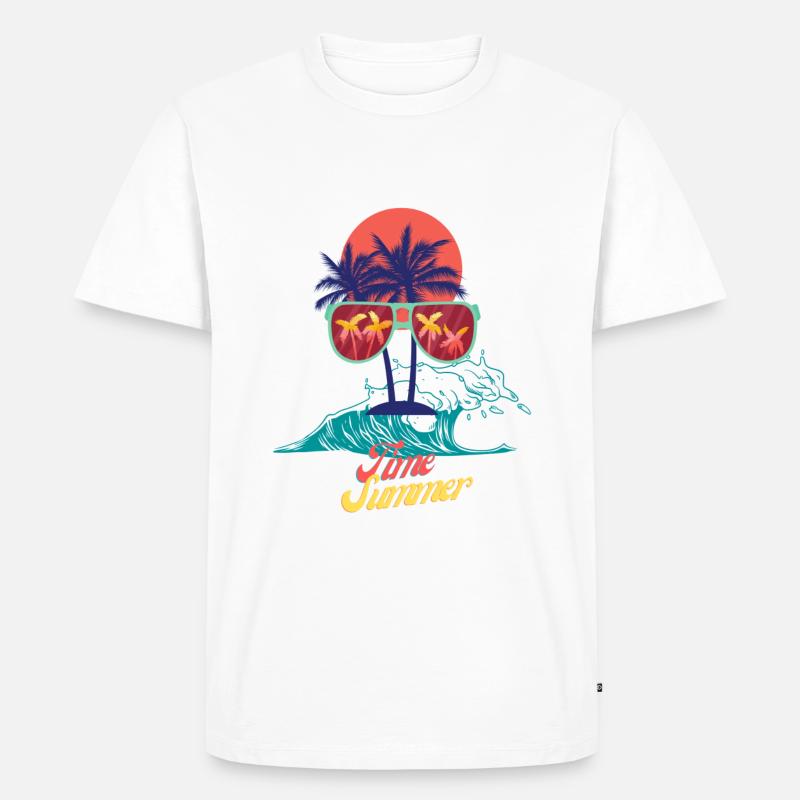 Summer time I - Männer Premium Bio T-Shirt - Weiß